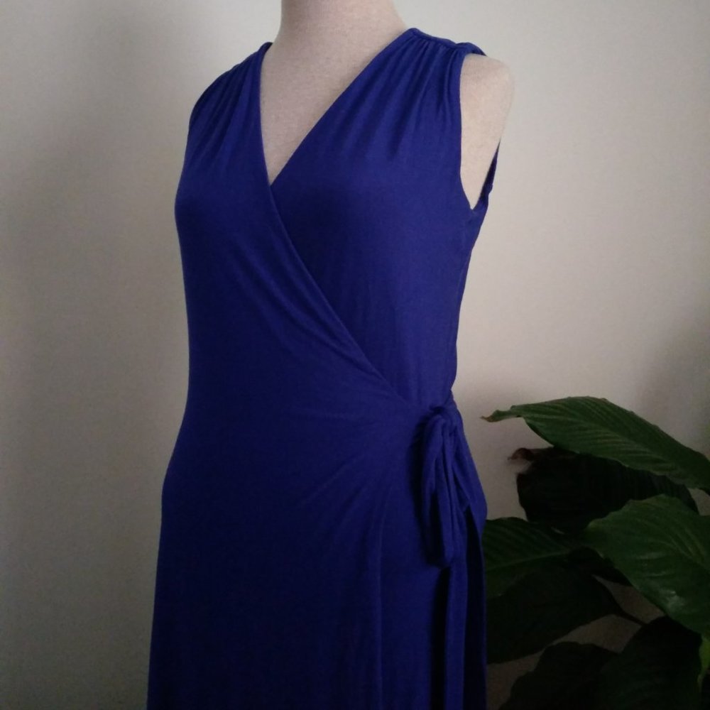 Athleta Royal Blue Sleeveless Wrap Dress